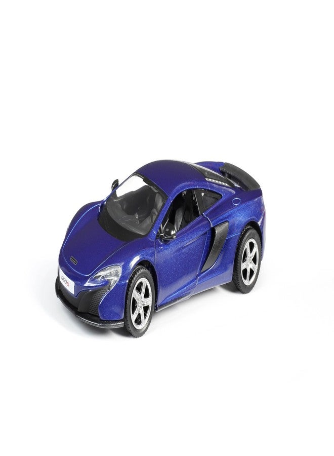 Rmz City 5 Inch Die Cast McLaren 650S Toy Car 1:32 Scale Model | Licensed Collectible Vehicle with Opening Doors & Pullback Action | International Series for Kids & Car Lovers | Blue - Image 1